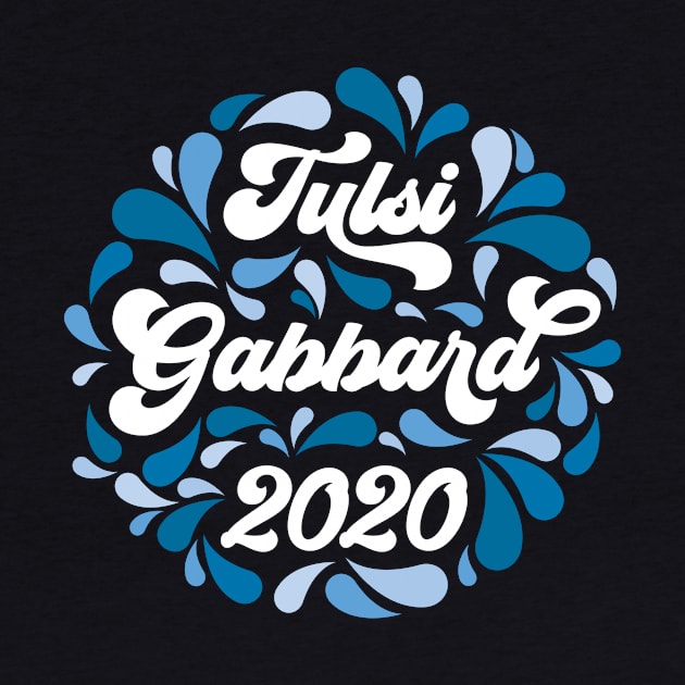 Tulsi Gabbard 2020 Blue Retro Paisley by KimberMaddox